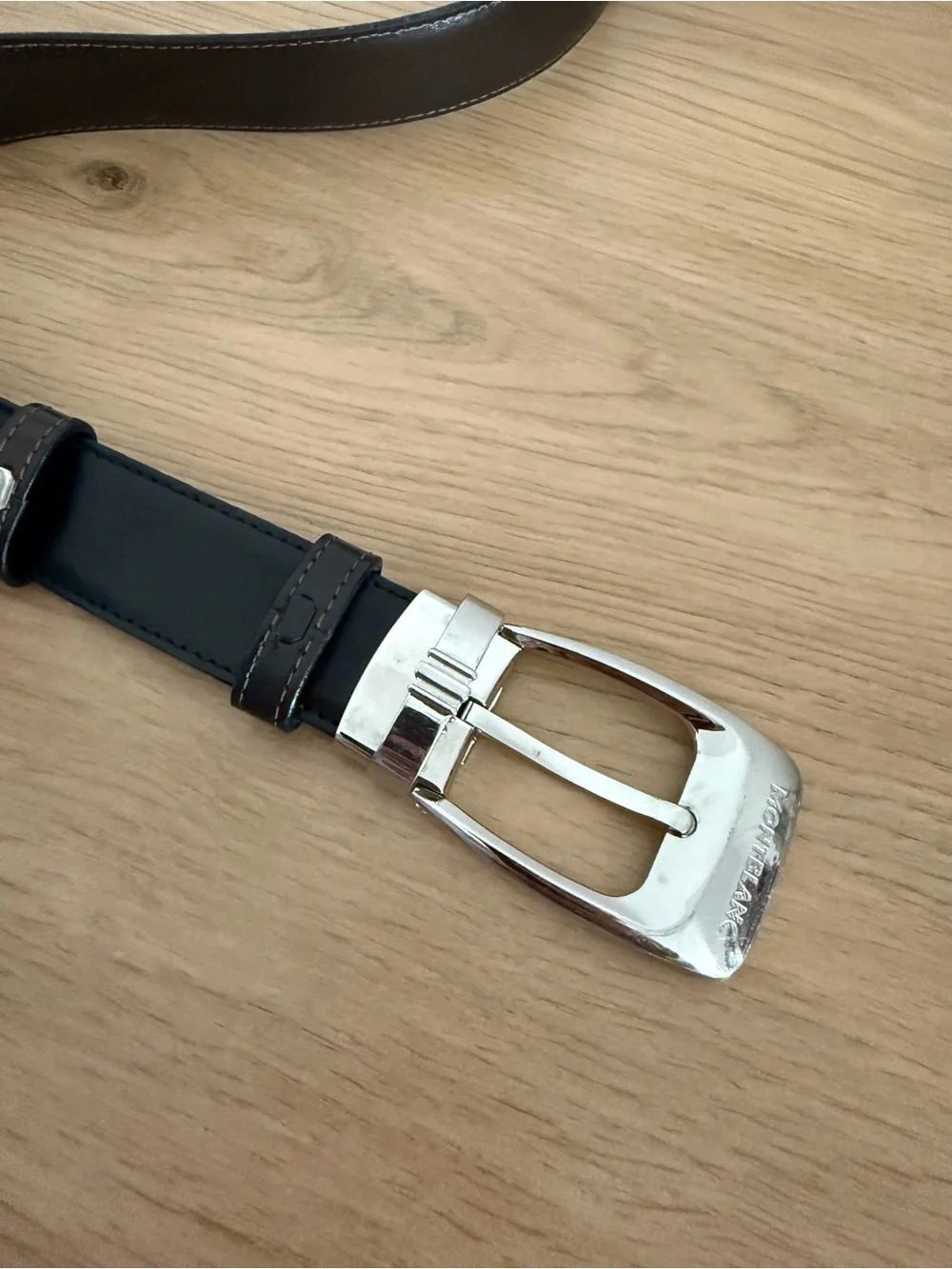 Montblanc Men's Leather Reversible Two-Tone Belt Black/Espresso Brown 30mm